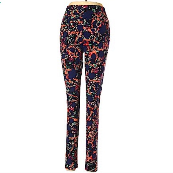 Lularoe Blue and Pink Leggings - Picture 2 of 6